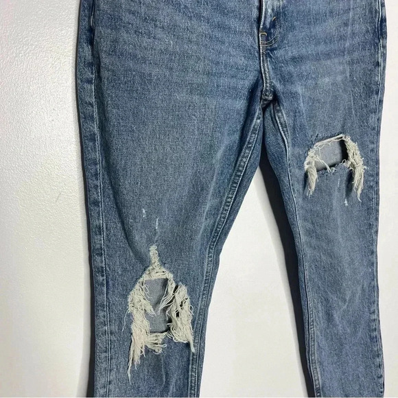 Abercrombie & Fitch High Rise Mom Jeans Taper Straight Denim Size 0 Short 25 - Picture 6 of 7